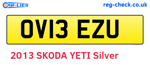 OV13EZU are the vehicle registration plates.