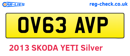 OV63AVP are the vehicle registration plates.