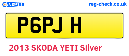 P6PJH are the vehicle registration plates.