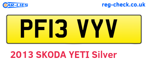 PF13VYV are the vehicle registration plates.