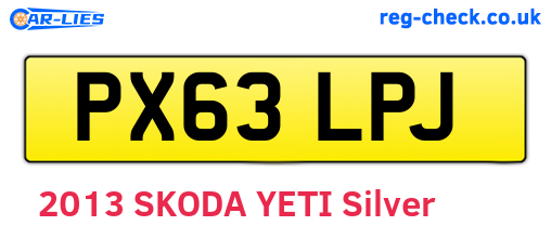PX63LPJ are the vehicle registration plates.