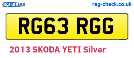 RG63RGG are the vehicle registration plates.