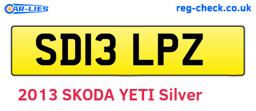 SD13LPZ are the vehicle registration plates.