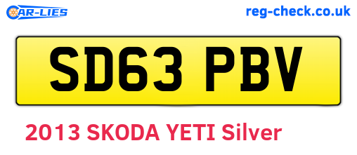 SD63PBV are the vehicle registration plates.