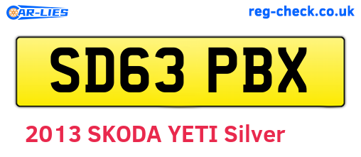 SD63PBX are the vehicle registration plates.