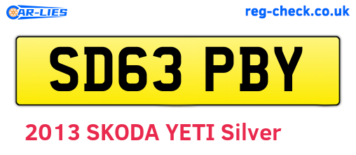 SD63PBY are the vehicle registration plates.