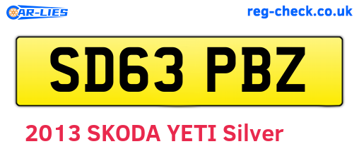 SD63PBZ are the vehicle registration plates.
