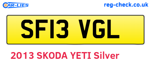 SF13VGL are the vehicle registration plates.