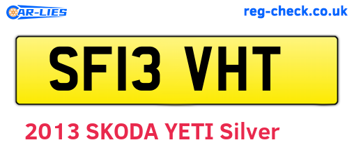 SF13VHT are the vehicle registration plates.