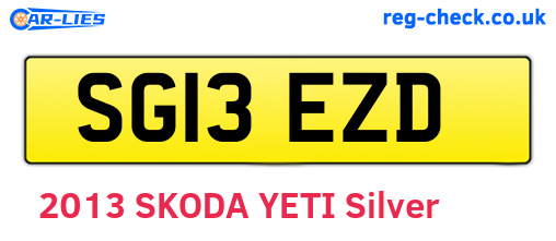 SG13EZD are the vehicle registration plates.