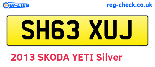 SH63XUJ are the vehicle registration plates.