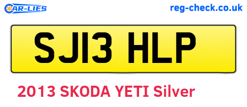 SJ13HLP are the vehicle registration plates.