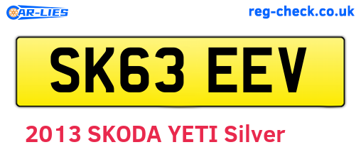 SK63EEV are the vehicle registration plates.
