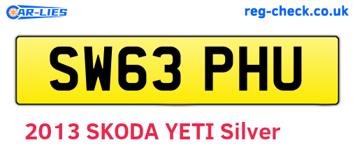 SW63PHU are the vehicle registration plates.