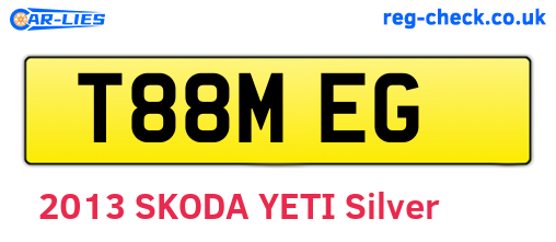 T88MEG are the vehicle registration plates.