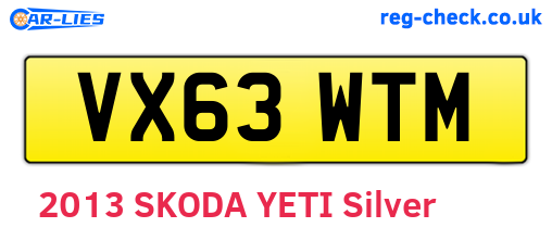 VX63WTM are the vehicle registration plates.