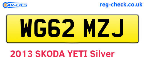WG62MZJ are the vehicle registration plates.