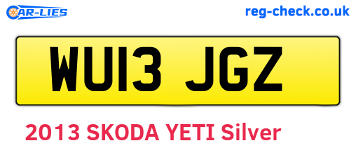 WU13JGZ are the vehicle registration plates.