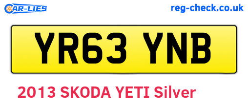 YR63YNB are the vehicle registration plates.