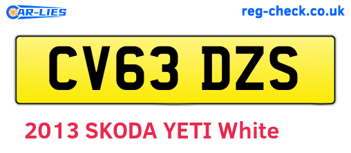 CV63DZS are the vehicle registration plates.