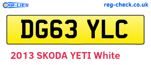 DG63YLC are the vehicle registration plates.