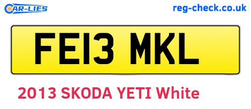 FE13MKL are the vehicle registration plates.