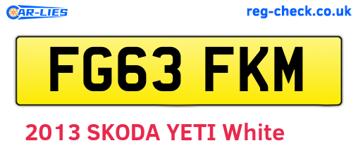 FG63FKM are the vehicle registration plates.