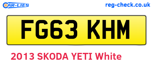 FG63KHM are the vehicle registration plates.