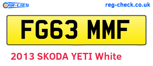 FG63MMF are the vehicle registration plates.