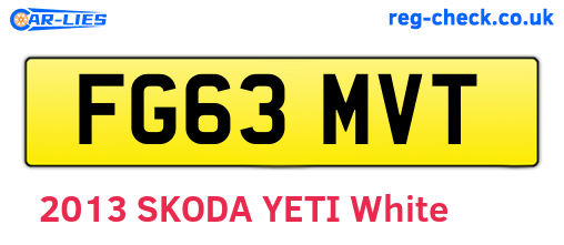 FG63MVT are the vehicle registration plates.