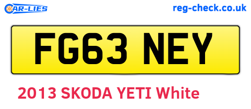 FG63NEY are the vehicle registration plates.