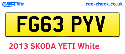 FG63PYV are the vehicle registration plates.