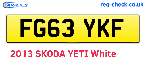 FG63YKF are the vehicle registration plates.