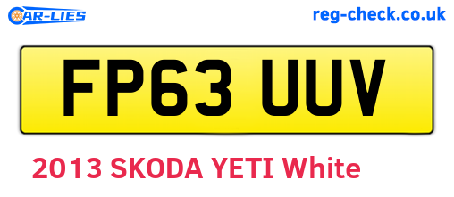 FP63UUV are the vehicle registration plates.