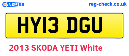 HY13DGU are the vehicle registration plates.