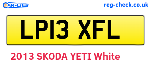 LP13XFL are the vehicle registration plates.