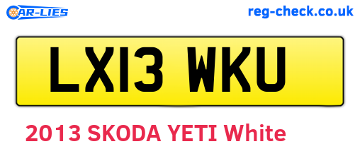 LX13WKU are the vehicle registration plates.