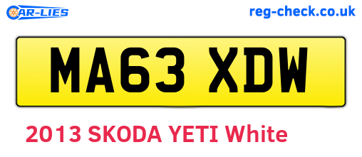 MA63XDW are the vehicle registration plates.