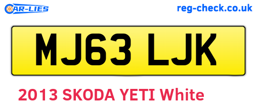MJ63LJK are the vehicle registration plates.