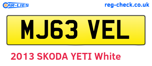 MJ63VEL are the vehicle registration plates.