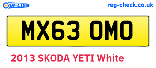 MX63OMO are the vehicle registration plates.