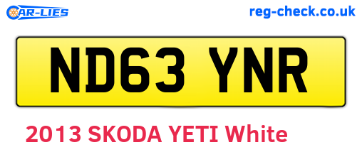 ND63YNR are the vehicle registration plates.