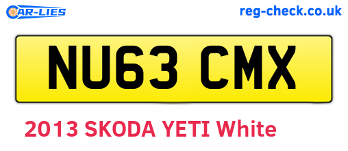 NU63CMX are the vehicle registration plates.