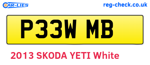 P33WMB are the vehicle registration plates.