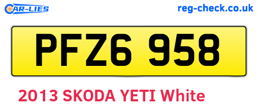 PFZ6958 are the vehicle registration plates.