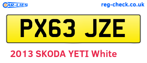 PX63JZE are the vehicle registration plates.
