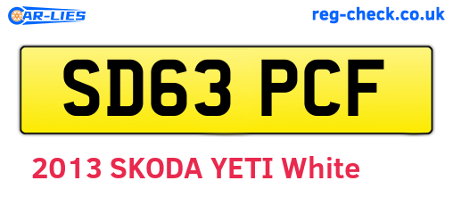 SD63PCF are the vehicle registration plates.