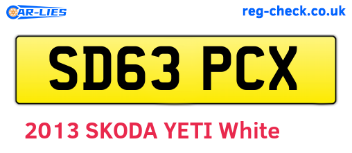 SD63PCX are the vehicle registration plates.