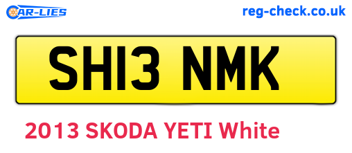 SH13NMK are the vehicle registration plates.