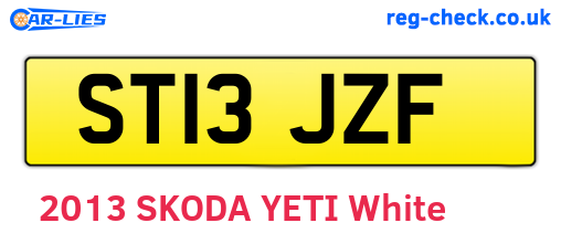 ST13JZF are the vehicle registration plates.